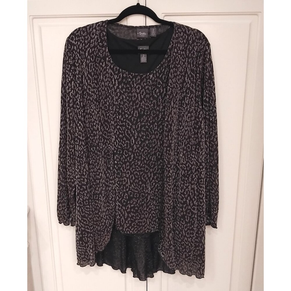 Chico's 2-Pc Metallic Leopard Print Tank and Lightweight Jacket -- Chico's Size